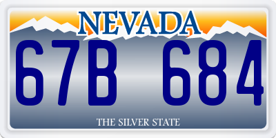 NV license plate 67B684