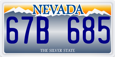 NV license plate 67B685