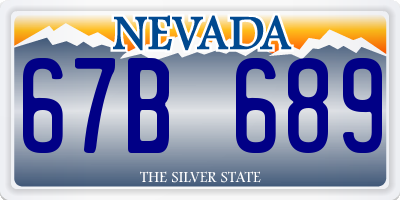 NV license plate 67B689