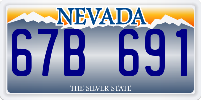 NV license plate 67B691