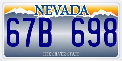 NV license plate 67B698