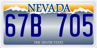 NV license plate 67B705