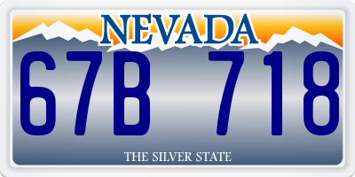 NV license plate 67B718
