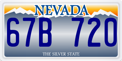NV license plate 67B720