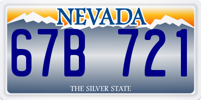 NV license plate 67B721