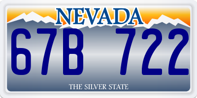 NV license plate 67B722