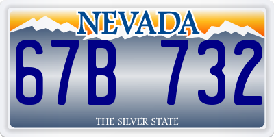 NV license plate 67B732