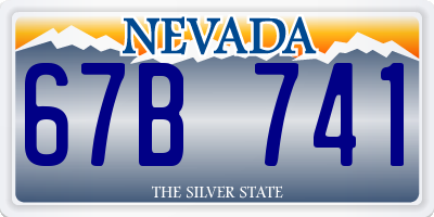 NV license plate 67B741