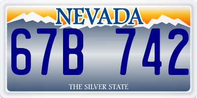 NV license plate 67B742