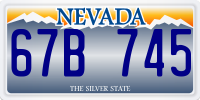 NV license plate 67B745