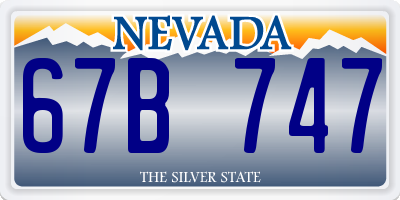 NV license plate 67B747