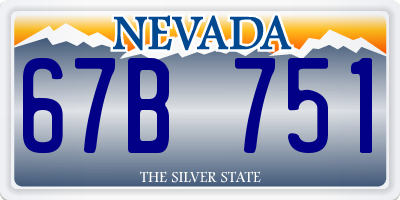 NV license plate 67B751