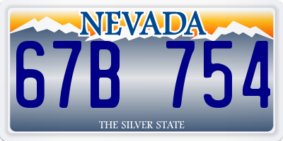 NV license plate 67B754