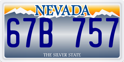 NV license plate 67B757