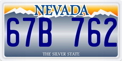 NV license plate 67B762