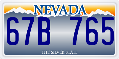 NV license plate 67B765