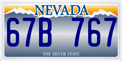 NV license plate 67B767