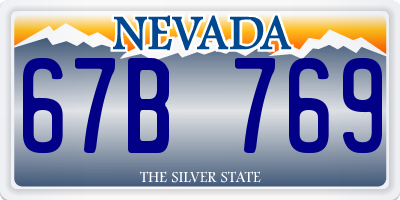 NV license plate 67B769