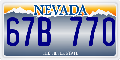 NV license plate 67B770