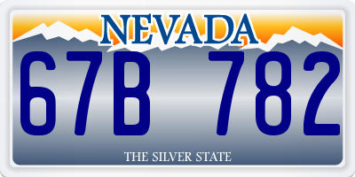 NV license plate 67B782