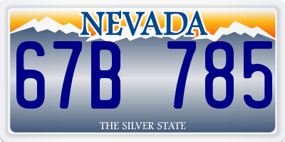 NV license plate 67B785