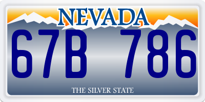 NV license plate 67B786
