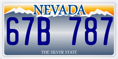 NV license plate 67B787