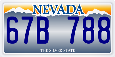 NV license plate 67B788