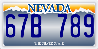 NV license plate 67B789