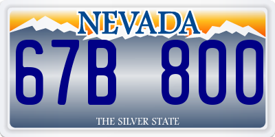 NV license plate 67B800