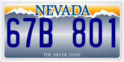 NV license plate 67B801