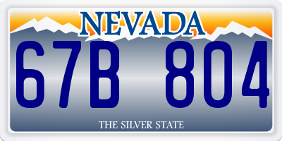 NV license plate 67B804