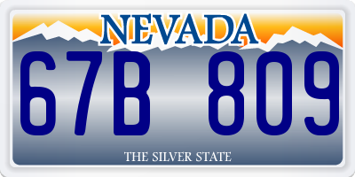 NV license plate 67B809