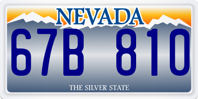 NV license plate 67B810