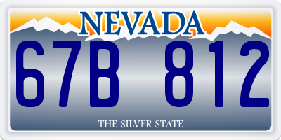NV license plate 67B812