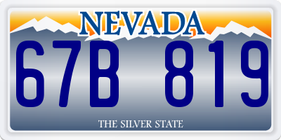 NV license plate 67B819