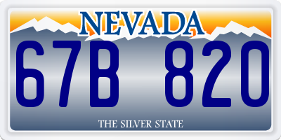 NV license plate 67B820