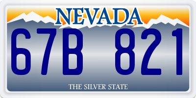 NV license plate 67B821