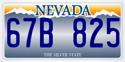 NV license plate 67B825