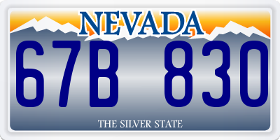 NV license plate 67B830