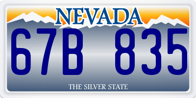 NV license plate 67B835