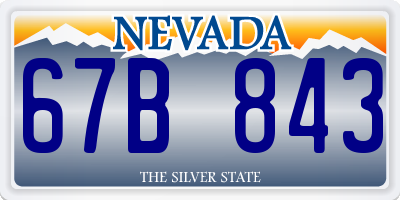 NV license plate 67B843