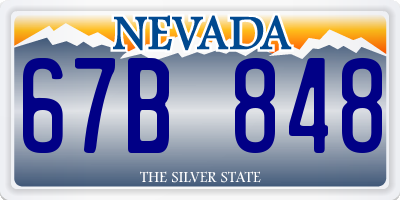 NV license plate 67B848