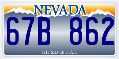 NV license plate 67B862