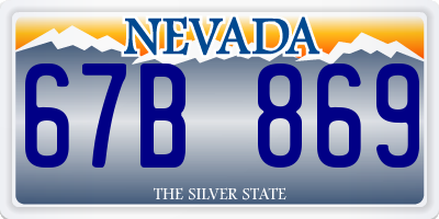 NV license plate 67B869