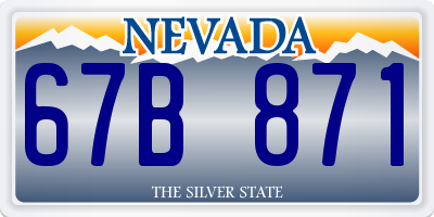 NV license plate 67B871