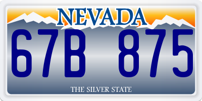 NV license plate 67B875