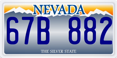 NV license plate 67B882