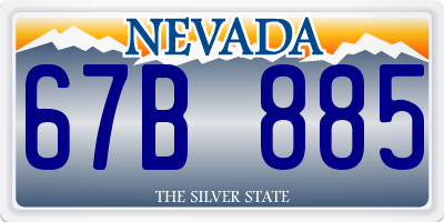 NV license plate 67B885