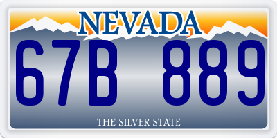 NV license plate 67B889